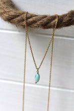 Lade das Bild in den Galerie-Viewer, KETTE AMAZONIT TROPFEN VERGOLDET