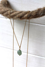 Lade das Bild in den Galerie-Viewer, KETTE PRASIOLITH TROPFEN VERGOLDET
