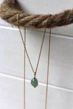 Lade das Bild in den Galerie-Viewer, KETTE PRASIOLITH TROPFEN VERGOLDET