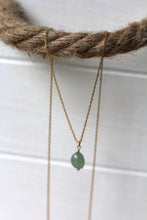 Lade das Bild in den Galerie-Viewer, KETTE PRASIOLITH TROPFEN VERGOLDET