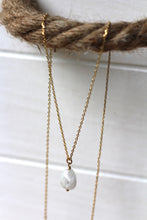 Lade das Bild in den Galerie-Viewer, KETTE BERGKRISTALL TROPFEN VERGOLDET