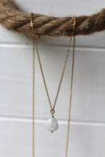 Lade das Bild in den Galerie-Viewer, KETTE BERGKRISTALL TROPFEN VERGOLDET