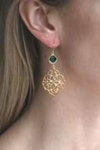 Lade das Bild in den Galerie-Viewer, OHRRINGE ESMERALDA VERGOLDET SMARAGD