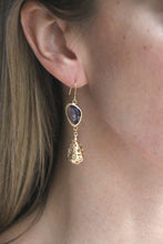 Lade das Bild in den Galerie-Viewer, OHRRINGE FLEUR VERGOLDET VIOLET
