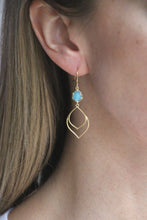 Lade das Bild in den Galerie-Viewer, OHRRINGE INDIA VERGOLDET AMAZONIT