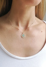Lade das Bild in den Galerie-Viewer, KETTE EVIL EYE CHARM TÜRKIS VERGOLDET
