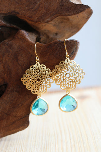 Goldschmuck Ohrringe Glasstein im Boho Stil by Jamie Flynn