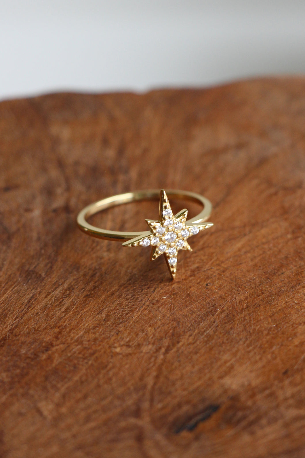 RING STARBURST VERGOLDET
